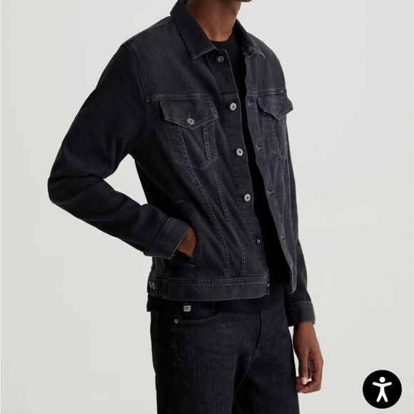 AG Soft Black Jean Jacket Men's
